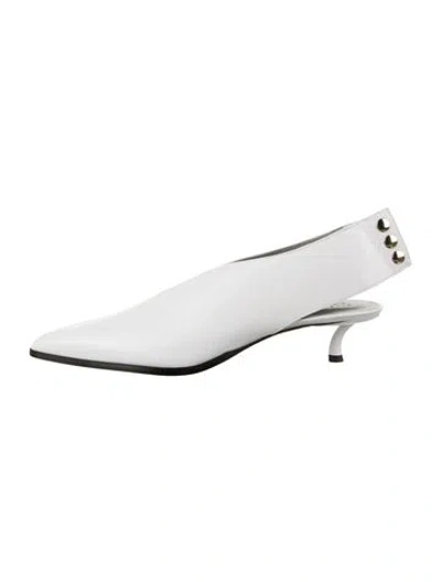 Pre-owned Tibi Leather Slingback Pumps In White