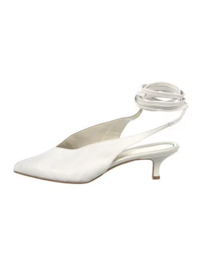 Pre-owned Tibi Leather Slingback Pumps In White