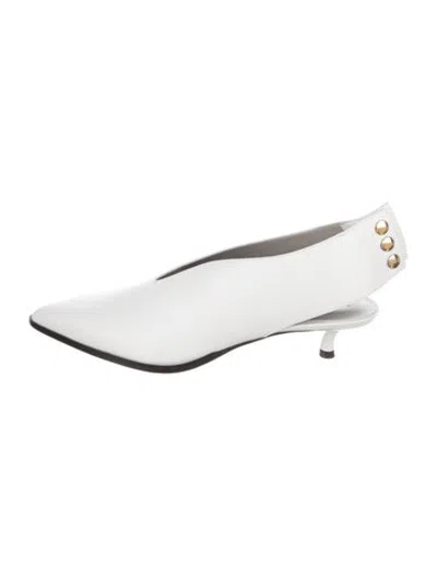 Pre-owned Tibi Leather Slingback Pumps In White