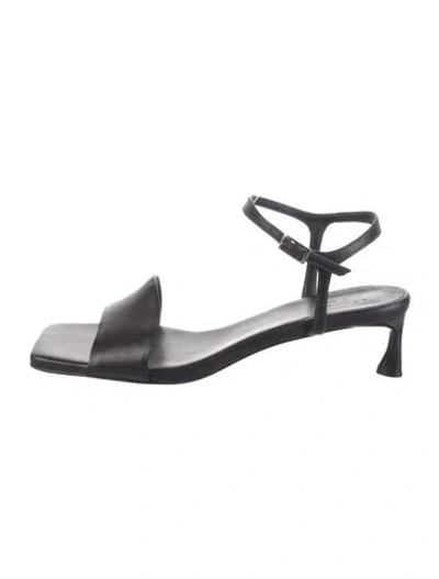 Pre-owned Tibi Leather Slingback Sandals In Black