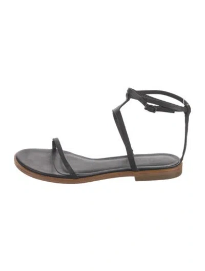 Pre-owned Tibi Leather Slingback Sandals In Black