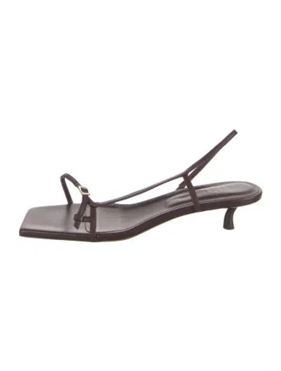 Pre-owned Tibi Leather Slingback Sandals In Brown