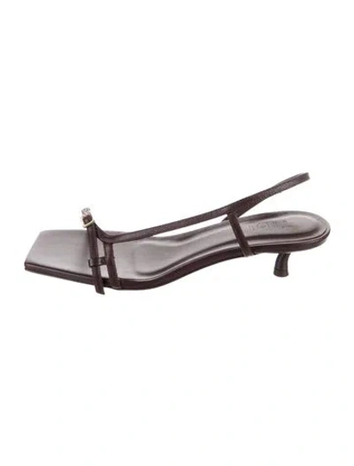 Pre-owned Tibi Leather Slingback Sandals In Brown