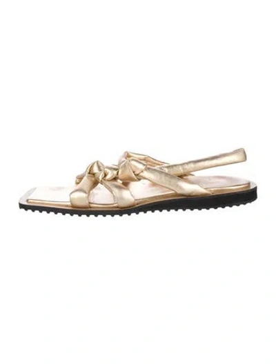 Pre-owned Tibi Leather Slingback Sandals In Gold