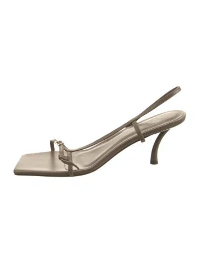 Pre-owned Tibi Leather Slingback Sandals In Neutral