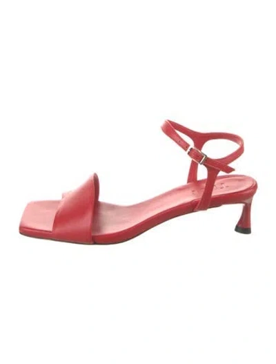 Pre-owned Tibi Leather Slingback Sandals In Red