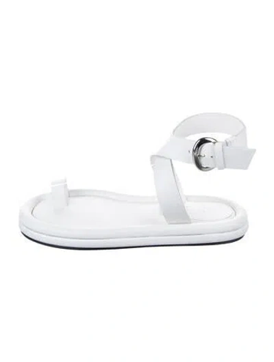 Pre-owned Tibi Leather Slingback Sandals In White