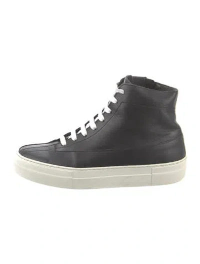 Pre-owned Tibi Leather Sneakers In Black
