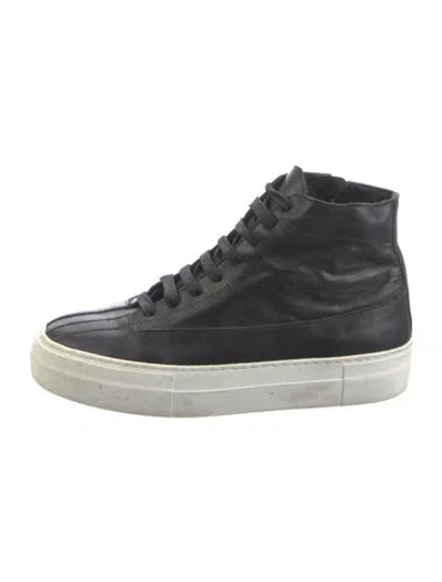 Pre-owned Tibi Leather Sneakers In Black