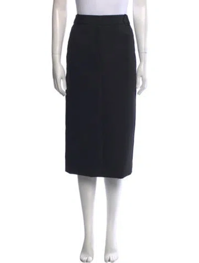 Pre-owned Tibi Leather Trim Embellishment Midi Length Skirt In Black