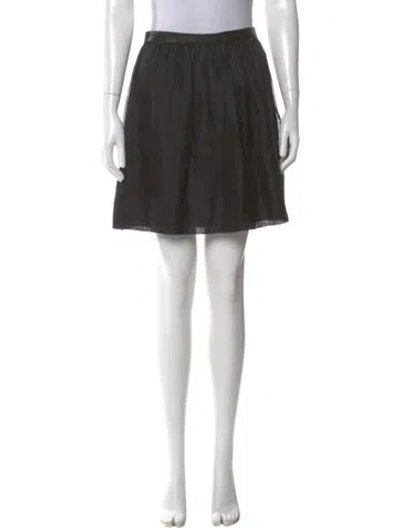 Pre-owned Tibi Leather Trim Embellishment Mini Skirt In Black