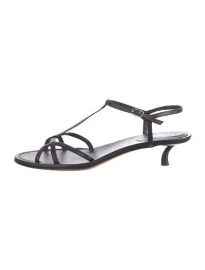 Pre-owned Tibi Leather T-strap Sandals In Blue