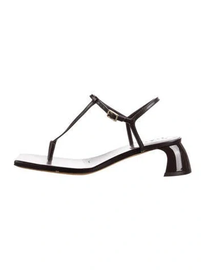 Pre-owned Tibi Leather T-strap Sandals In Brown