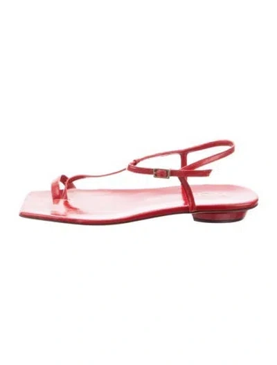Pre-owned Tibi Leather T-strap Sandals In Red