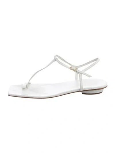 Pre-owned Tibi Leather T-strap Sandals In Silver
