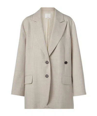 Tibi Liam Woven Blazer In Gray