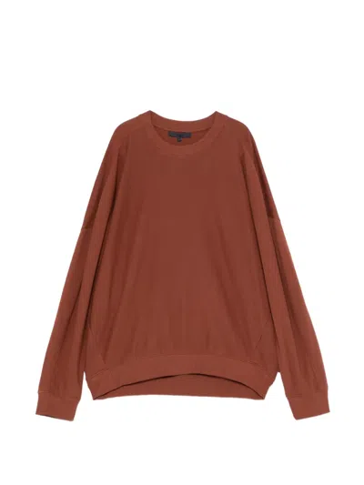 Tibi Light Weight Sweatshirting Sweater In Brown