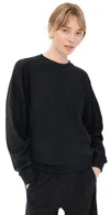 Tibi Lightweight Crewneck Sweatshirt Black In Black