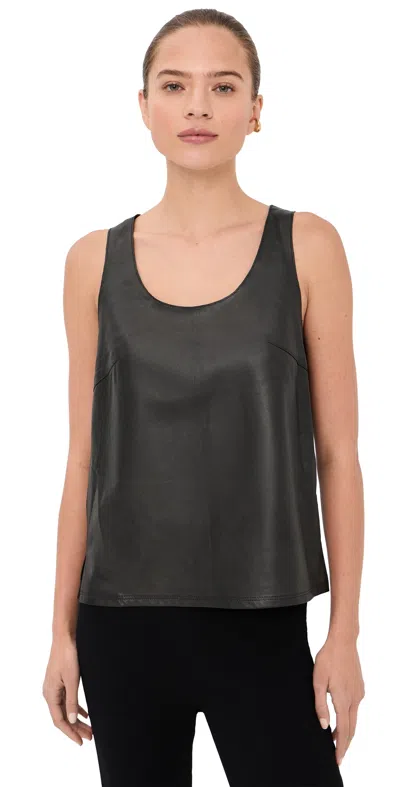 Tibi Lightweight Leather Tank Top Black