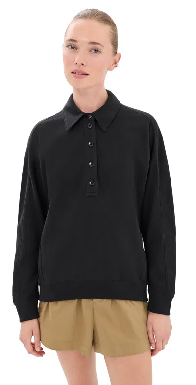 Tibi Lightweight Polo Sweatshirt Black