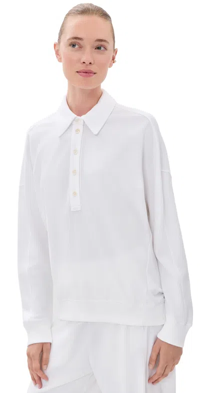 Tibi Lightweight Polo Sweatshirt White