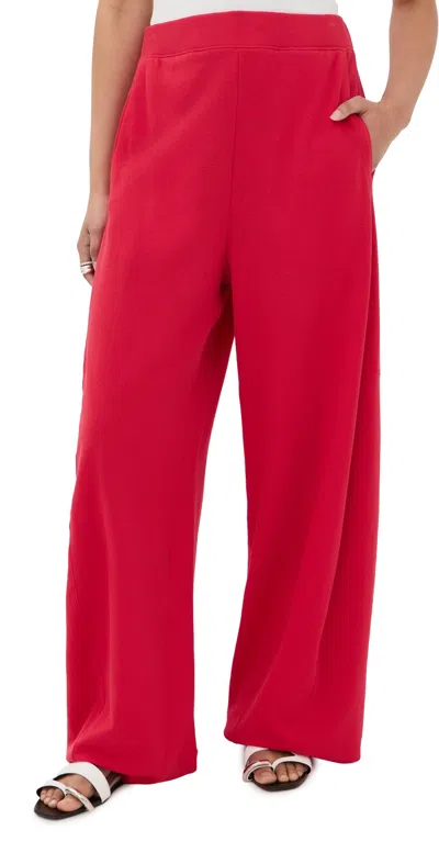 Tibi Lightweight Sweatshirting Winslow Pants Red