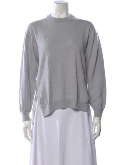 Pre-owned Tibi Linen Crew Neck Sweater In Gray