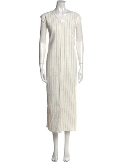 Pre-owned Tibi Linen Long Dress In Neutral