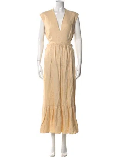 Pre-owned Tibi Linen Long Dress In Neutral