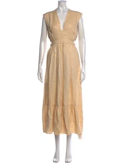 Pre-owned Tibi Linen Long Dress In Neutrals
