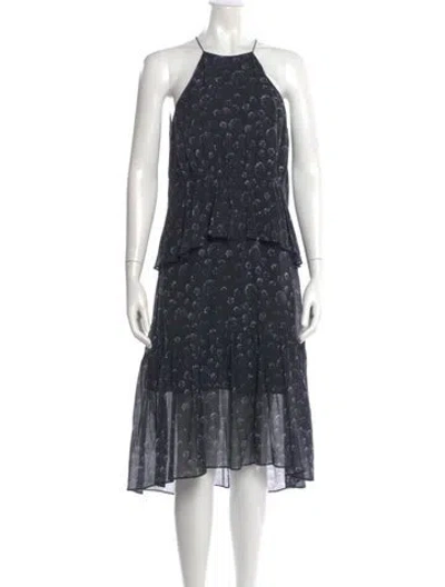 Pre-owned Tibi Linen Midi Length Dress In Blue