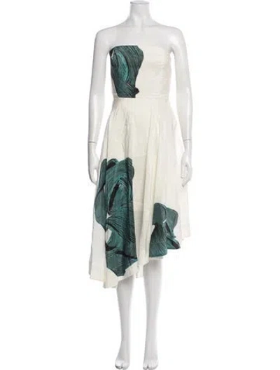 Pre-owned Tibi Linen Midi Length Dress In Neutrals