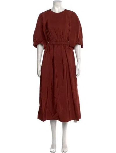 Pre-owned Tibi Linen Midi Length Dress W/ Tags In Red