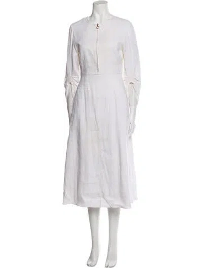 Pre-owned Tibi Linen Midi Length Dress In White