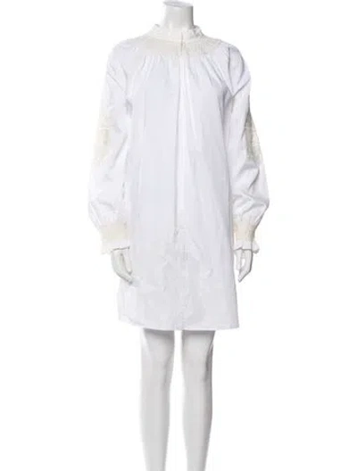 Pre-owned Tibi Linen Mini Dress In White