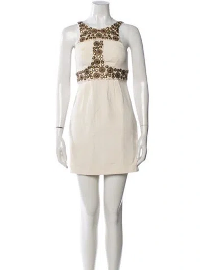 Pre-owned Tibi Linen Mini Dress In Yellow