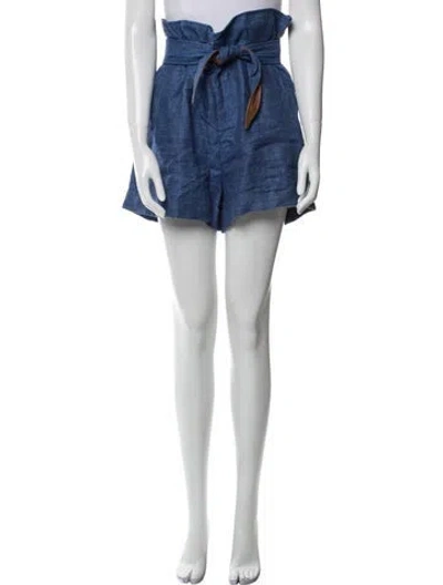 Pre-owned Tibi Linen Mini Shorts In Blue
