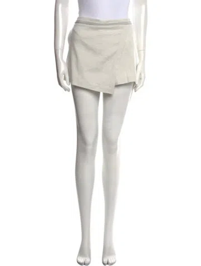 Pre-owned Tibi Linen Mini Shorts In White