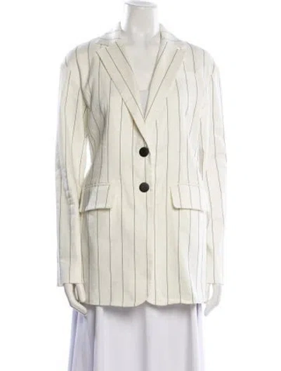 Pre-owned Tibi Linen Striped Blazer In Neutral