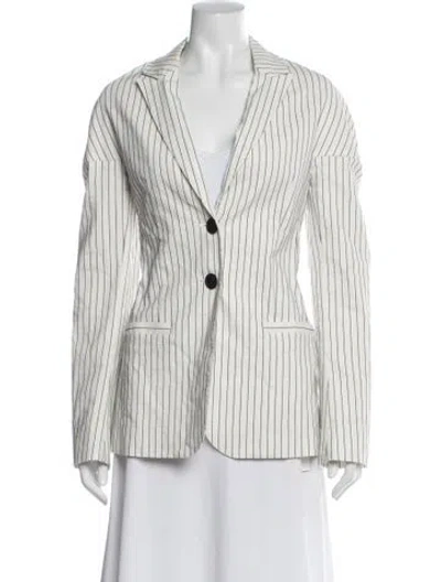 Pre-owned Tibi Linen Striped Blazer In Neutral