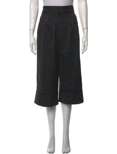 Pre-owned Tibi Linen Wide Leg Pants In Black