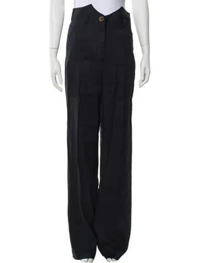 Pre-owned Tibi Linen Wide Leg Pants In Blue