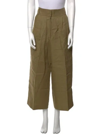 Pre-owned Tibi Linen Wide Leg Pants In Brown