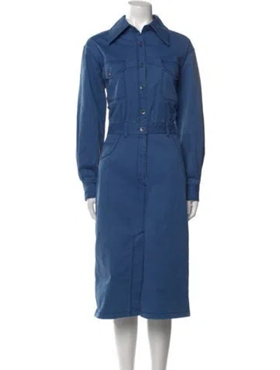 Pre-owned Tibi Long Dress In Blue