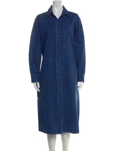Pre-owned Tibi Long Dress In Blue