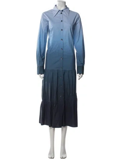 Pre-owned Tibi Long Dress In Blue