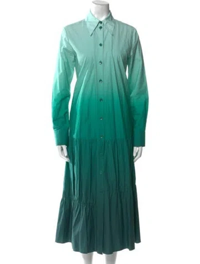 Pre-owned Tibi Long Dress In Green