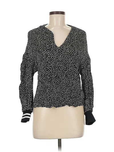 Pre-owned Tibi Long Sleeve Blouse In Black