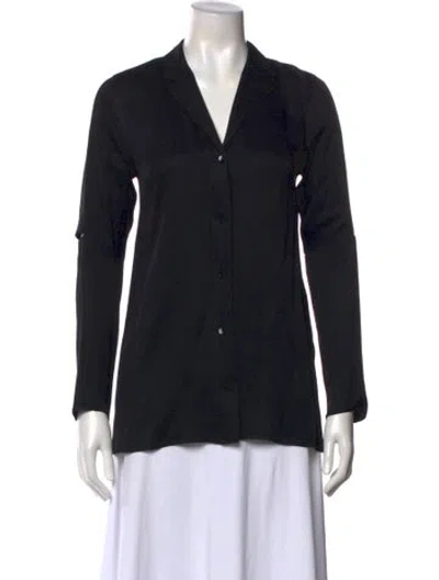 Pre-owned Tibi Long Sleeve Blouse In Black