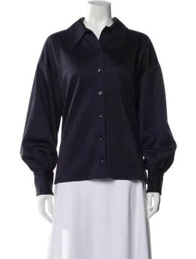 Pre-owned Tibi Long Sleeve Blouse In Black